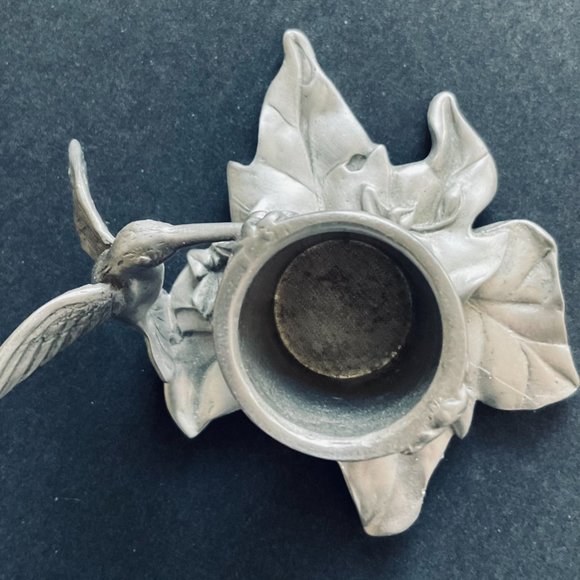 SEAGULL PEWTER CANADA Single Hummingbird Candlestick Holder EUC - Picture 7 of 9